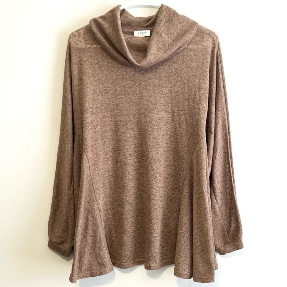 Umgee Cowl Neck Long Sleeve Lightweight Knit Top